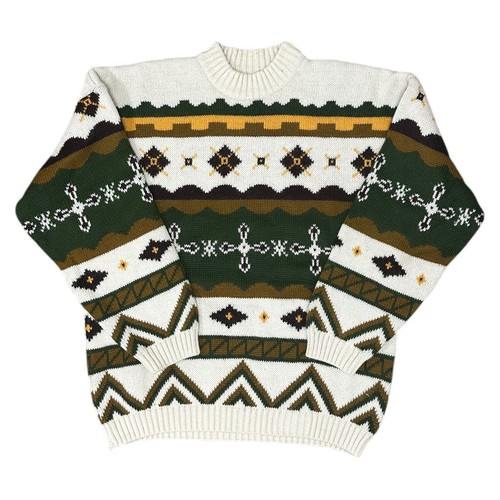 Vintage wool blend knit jumper - wool,