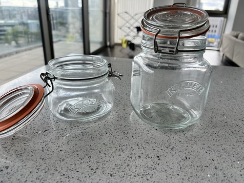 Two kilner clip top square - two,