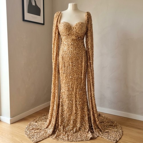 Sparkling gold sequin fishtail - sparkling,