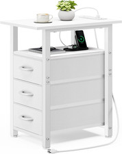 White End Table with Charging