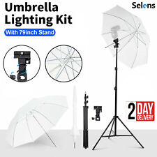 Photography Flash Umbrella Lighting Kit Light Stand Bracket Mount Photo Studio