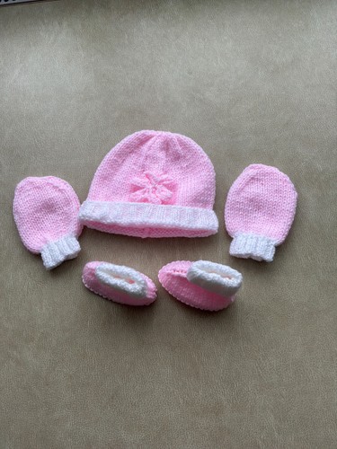 Baby girl newborn hat mitts - girl, hat,