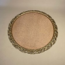 Vintage Gold Ornate Wall Mirror Frame Round Circle Metal Detailed Edge No Mirror