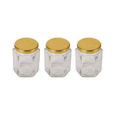 Hexagonal Jam Jars 3X110ml