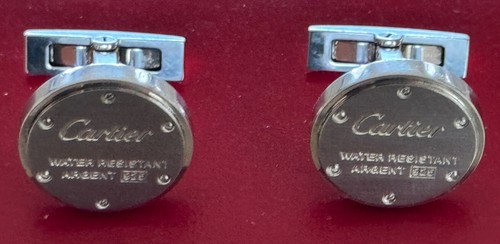 Cartier cufflinks round water - cufflinks,