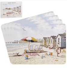 Sandy Bay Beach Scene Set Of 4