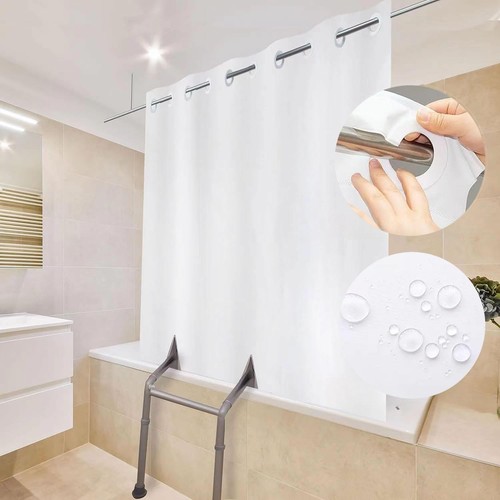 White split shower curtain - split, for