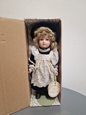 Alberon Porcelain Doll Boxed Dora Vintage  12 Inch With Stand & Box