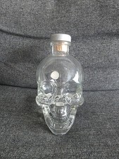 Glass Skeleton Skull Bottle Empty 700ml Gothic Decor - Crystal Head Vodka