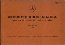 Mercedes Benz 250S 250SE 280S 280SE 300SEb Saloon 1968 Original Spare Parts List