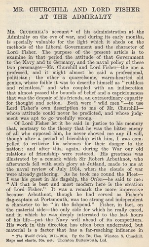 Churchill and lord fisher - mr.,