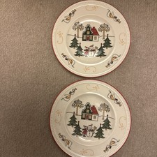 Wedgwood Windsor Christmas Rimmed  Side Plates X 2 Pristine 7” Never used