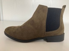 Primark Khaki Faux Suede Chelsea Boots Ankle Boots Size 5