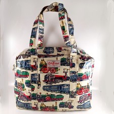 Cath Kidston Tote Bag, Zip Up Shopper, Oilcloth Vintage Trains Pattern