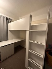 IKEA SMÅSTAD Loft Bed 90x200cm White High Sleeper Desk Wardrobe Storage GU7