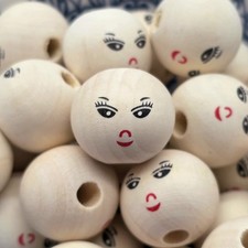 50 wooden beads 20mm Macrame