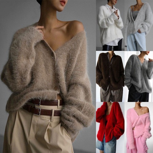 Womens fluffy fur knitted - uk,