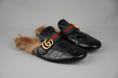 Gucci princetown black leather - princetown,