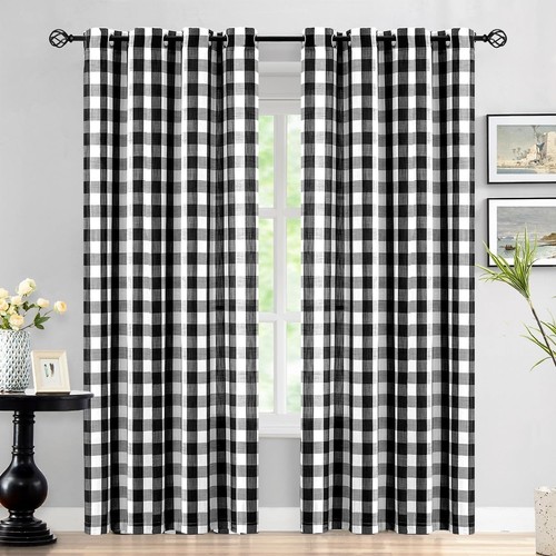 Black white buffalo check - black,