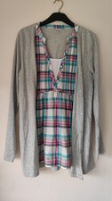 New Cotton traders M cardigan check top blouse all in one set sleeved tunic boho