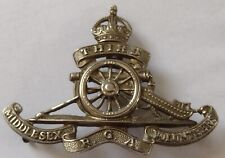 Third Middlesex RGA Royal Garrison Artillery Volunteers Cap Badge 3 Lugs ANTIQUE