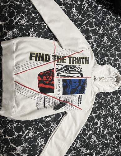 White balmain hoodie with - white,