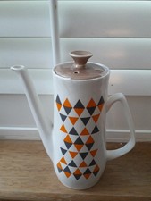 Empire Porcelain Company Checkmate Coffeepot Orange Colorway Reg. No. 900861#L32