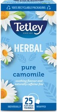 Tetley Pure Camomile Tea  20 Teabags Naturally Caffeine-Free Soothing Herbal T