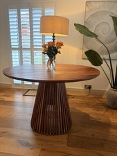 Solid acacia wood round dining - acacia,