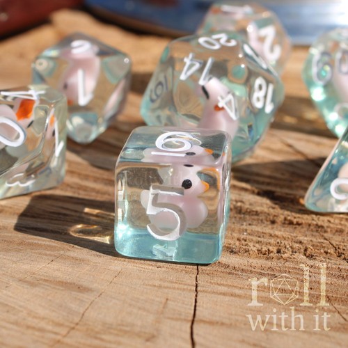 Mini white duckling - mini, dice