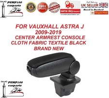 FOR VAUXHALL ASTRA 2009-2019 CENTER ARMREST CONSOLE CLOTH FABRIC TEXTILE BLACK