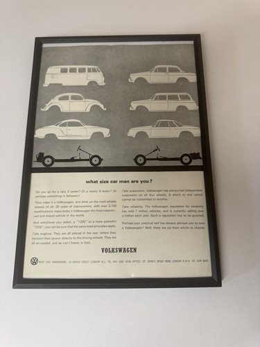 Framed 1960 classic vw - 1960’s,