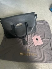 Genuine Mulberry Bayswater Bag Large - Charcoal Grey - Immaculate