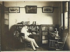 Early 1900s Antique Home Office Photograph/ Oliver Typewriter/ Candlestick Phone