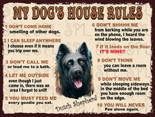 Dutch Shepherd My Dog's House Rules Retro Metal Tin Sign Plaque Novelty