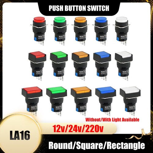 Push button switch off - push, on