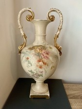 Large Antique Royal Bonn Twin Handled Vase 42cm Franz Anton Mehlem Floral Gilt