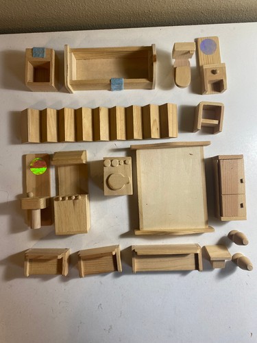 Tiny wooden play doll house - tiny,