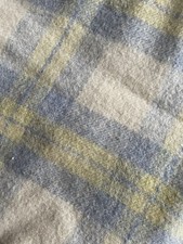 Vintage Wool Blanket Blue And Yellow Check Dbl Bed Great Condition