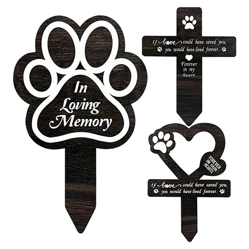 Pet memorial cross wood plaque - wood,