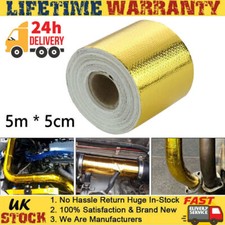 Heat Shield Wrap Tape Car Motorcycle Exhaust Pipe Adhesive Reflective Foil 5M UK