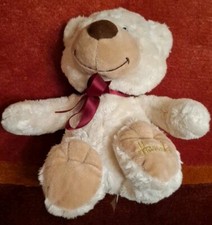 Harrods Teddy Bear With Bow - Champagne Plush Super Soft. Perfect Condition 
