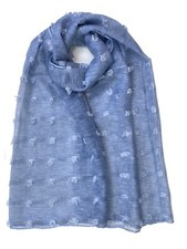 Organza Silky Meshes Scarf with Pompom Soft Hijab Shawl Wrap Cover UP Pashmina