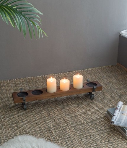 Large wood metal rustic - &,