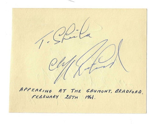 Cliff richard autograph - cliff,