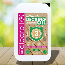 Clearell 20L ULTIMATE DECKING OIL | Clear Matt 3 YEAR Wood Protection 20 Litres