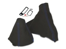 Automatic Gear Handbrake Gaiter For Bmw 3 E90 E91 E92 E93 Faux Suede Blue Stitch
