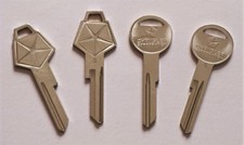 Mopar 2 x Ignition & 2 x Trunk key blank set 1968 - 1985 Dodge Chrysler Plymouth