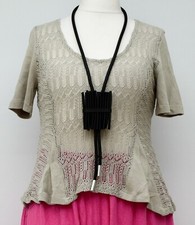 GORGEOUS ZUZA BART DESIGN HAND MADE OATMEAL OPENWORK TOP BUST 40-42" Size M