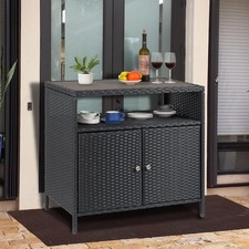 Patio Bar Table with 2-Door